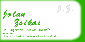 jolan zsikai business card